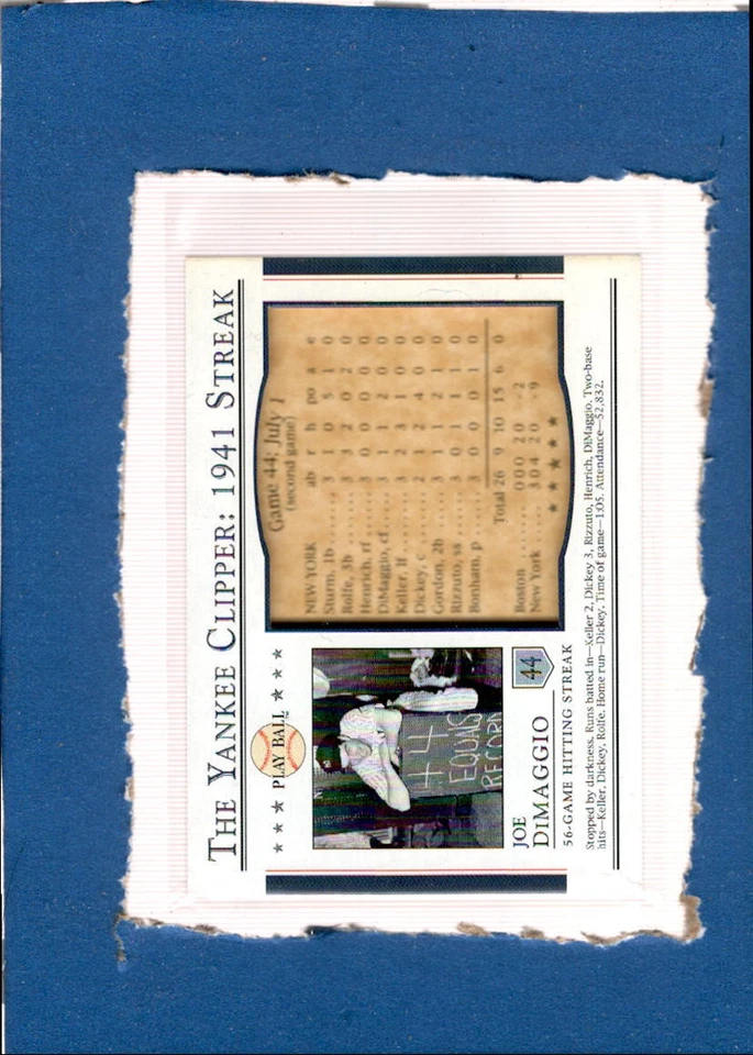 2003 Upper Deck Play Ball Yankee Clipper 1941 Streak #S44 Joe DiMaggio  ID:41339 - Image 1 of 1