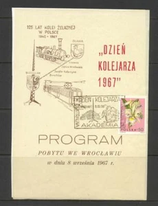 Poland Programme Cover for 1967 Railwayman's Day - Picture 1 of 1