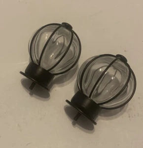 2 Metal And Glass curtain rod Finials Screw On Home Decor - Picture 1 of 10