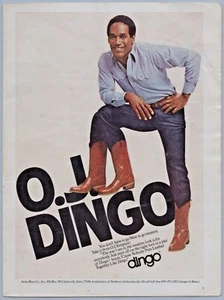 1970's O.J. Simpson Dingo Boots Print Ad - Picture 1 of 1