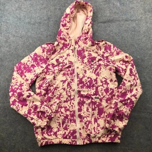 Volcom Jacket Girls Large Beige Pink Full Zip Rain Shell Snowboarding Ski - Picture 1 of 10