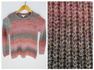 J. Jill Knit Ombre Crewneck Sweater Size Small Cotton Blend Office Casual Cozy - Picture 1 of 10