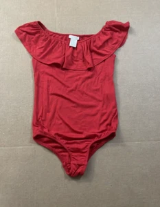 Forever 21 Girls - Red Bodysuit (Off the Shoulders Neckline) Size 5/6 - Picture 1 of 12