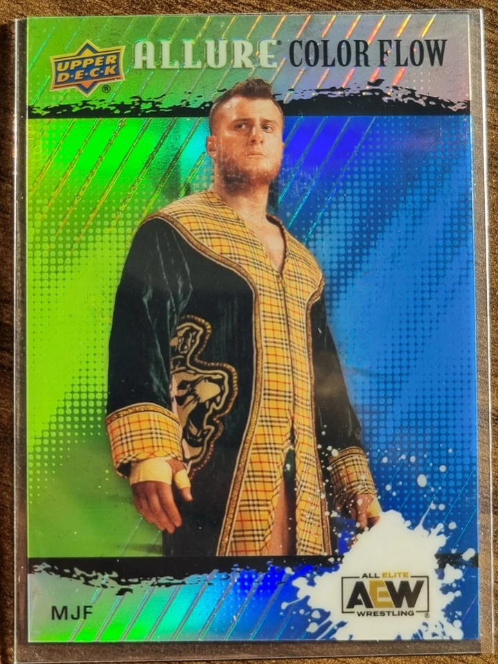 2022 AEW MJF Green Blue Colorflow /299 ALLURE Trading Card #86346 - Image 1 of 2