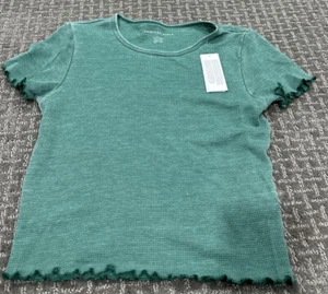 Neu mit Etikett American Eagle grünes RÜSCHENTOP, XS - Bild 1 von 2