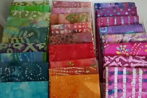 10 Fat Quarters, keine Duplikate, 100 % BATIK Baumwollstoff, Wundertüte + 3 Meter Gummizug - Bild 1 von 7