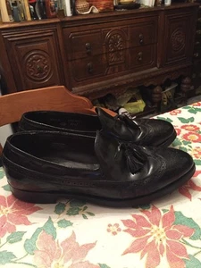Bostonian Footsaver Men's Black Leather Lined Tassel Shoes Size 8.5 D - Picture 1 of 10