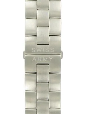 Correa de reloj de acero inoxidable tono plata 18 mm marca Swiss Army para hombre VIC-08479  Foto 1 de 4