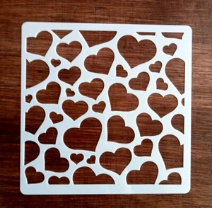 HEARTS STENCIL 130mm x 130mm - Picture 1 of 1
