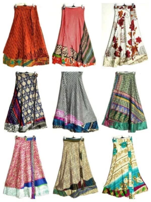 10 PC Lot Vintage Handmade Silk Wrap Skirt Hippie Tie skirt Dress for women - Image 1 of 4