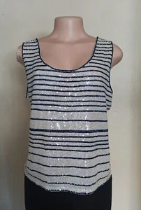 Escada Margaretha Ley Womens Vintage Sequinned Party Top Vest Size Large - Picture 1 of 14