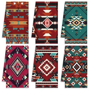 6 Pcs Southwestern Kitchen Towels Boho Aztec Theme Native American Hand Towels - Picture 1 of 6