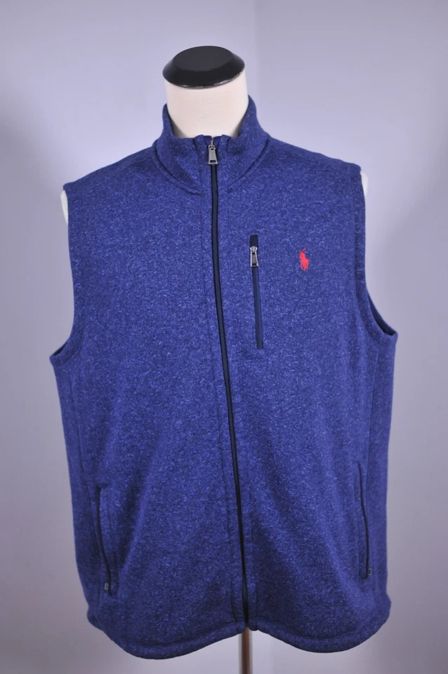 Polo Ralph Lauren Brushed Fleece Full-Zip Vest Navy Men's XXL - Image 1 of 4