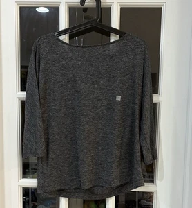 NEW Ann Taylor Loft Shirt Womens Small Gray TieBack 3/4 Sleeve Soft Crew Shirt - Picture 1 of 4