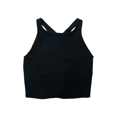 Beyond Yoga Tank Top Womens M Medium Black Spacedye Racerback Cropped Shelf Bra - Image 1 of 4