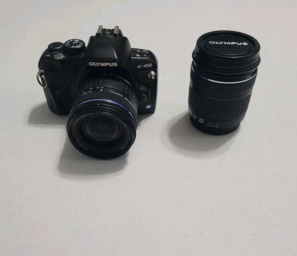 Cámara digital Olympus E-450 10 MP SLR con lente zoom ED de 14-42 mm y 40-150 mm con estuche Foto 1 de 4
