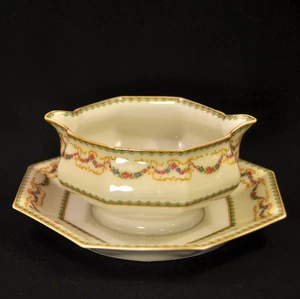 Limoges Theodore Haviland Gravy Boat Venice Floral Garland w/Gold 1925-1936 HTF - Picture 1 of 12