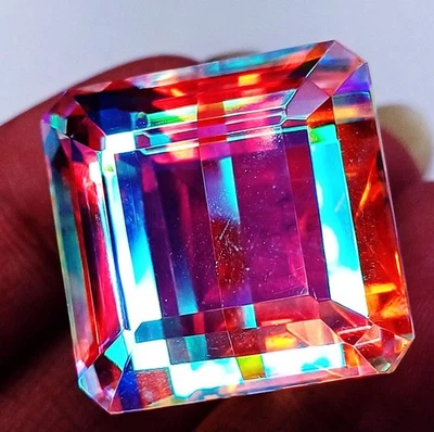 Certified Mystic Quartz Rainbow Color 100.10 Ct Square Shape Loose Gemstone - Image 1 of 4