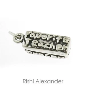 925 Sterling Silver Favorite Teacher Eraser Charm Made in USA - Picture 1 of 3