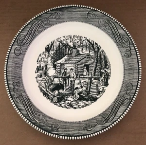 Ultra Rare ROYAL CHINA Currier & Ives Maple Sugaring Pie Plate UNGLAZED UNFIRED - Picture 1 of 11