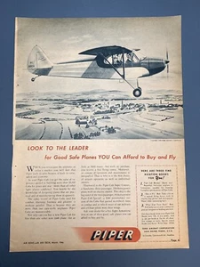 1946 Paper Aviation Ad ~ Piper Cub Super Cruiser Advertisement - Picture 1 of 4
