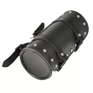 Motorcycle Front Fork Tool Bag SaddleBag Storage Pouch Luggage Handlebar Leather - Picture 1 of 10