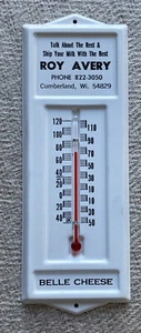 Termometro pubblicitario Cumberland Wisconsin ROY AVERY BELLE CHEESE caseificio - Foto 1 di 3
