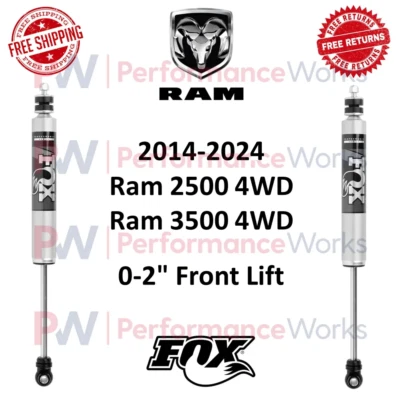 Par de amortiguadores Fox 2.0 IFP 0-2" elevación delantera para Ram 3500 2500 2014-2024 4x4 Foto 1 de 4