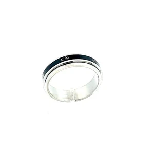 Anillo giratorio negro de acero inoxidable J37 mormón un momento en el tiempo SUD CTR - Imagen 1 de 4