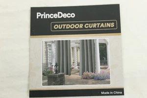 Prince Deco Patio Outdoor Curtains 52"x84" Gray Tan Privacy Waterproof - Picture 1 of 3