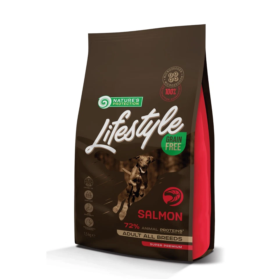 Premium LACHS und KARTOFFEL -getreidefrei -Trockenfutter für ausgewachsene-Hunde - Bild 1 von 4