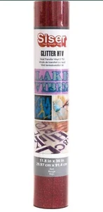 Siser - Glitter HTV - Heat Transfer Vinyl - Red -White 11.8 in x 36 in - Roll - Picture 1 of 6