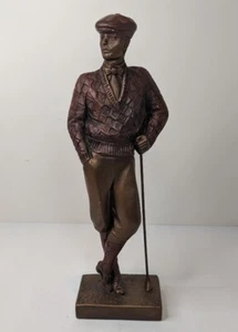 Vtg 1989 Heavy Resin Covered Bronze AUSTIN SCULPTURE Golfer Figure 16.5” - Picture 1 of 14