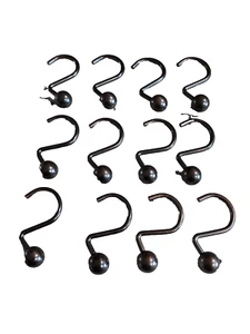 Zenith Curtain Hooks Nickel Metal Shower 12 Count Bathroom Rings Stylish Chic - Picture 1 of 3