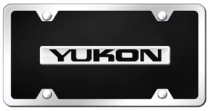 GMC Yukon Name Plate Black Acrylic Kit License Plate Frame Official Licensed - Imagen 1 de 2
