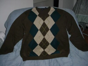 ARROW Herren XL PULLOVER Braun Creme und Türkis Farbdesign - Bild 1 von 1