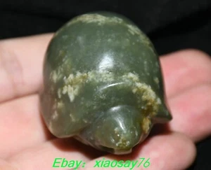 Ciondolo amuleto animale tartaruga intaglio giada etiana naturale antico 1,7'' - Foto 1 di 9