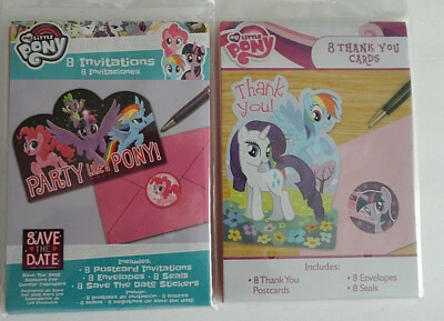 Invitaciones de fiesta de cumpleaños y tarjetas de agradecimiento My Little Pony 8 CUENTAS  Foto 1 de 2