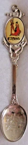#20) CAST METAL TEA SPOON ESPANA SPAIN DANCERS NATIONAL DRESS COUNTRY EUROPE - Picture 1 of 2