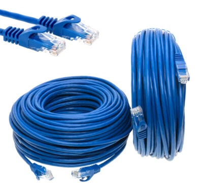 CAT6 Ethernet Patch Cord RJ-45 LAN Network Cable Blue 25FT- 200FT Multi-Pack LOT - Image 1 of 4