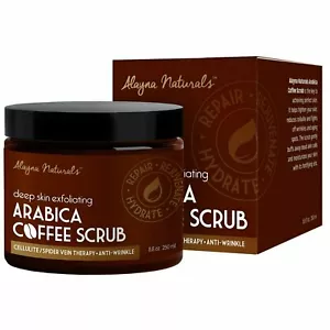 Natural & Organic Arabica Coffee Scrub Deep Skin Exfoliating Treatment 8 Oz. - Picture 1 of 6
