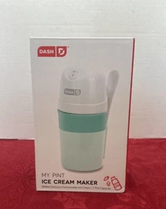 Dash- My Pint Ice Cream/Yogurt/Sorbet Maker- Electric- Aqua- W/Mixing Spoon- New - Picture 1 of 3