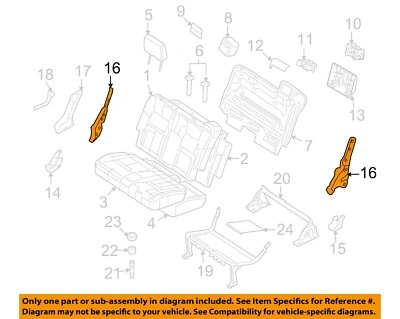 Asiento trasero derecho Explorer Sport Trac 2008-2010 bisagra 8A2Z7861382A Foto 1 de 2