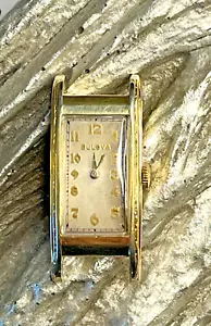 Bulova Curvex 1940's 10K Gold Filled new crystal new vintage band RUNS vintage - Picture 1 of 18