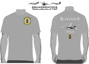 VMFA-314 Black Knights F/A-18 Hornet Squadron T-Shirt D2, USMC Lizenzprodukt - Bild 1 von 3