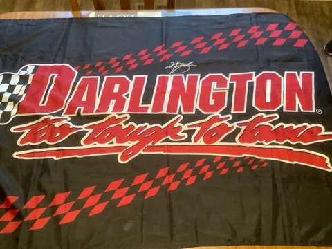 Darlington Raceway NASCAR Racing Flag 3x5, Kyle Busch Autographed Cover
