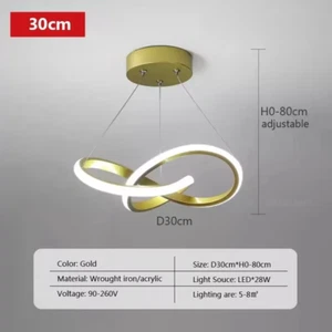 LED Line Pendant Light Modern 24/30Cm Aluminium Hanging Lamp for Entrance Hallwa - Picture 1 of 18