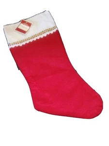 Christmas Stocking Red Felt Holiday Time 17 Inch Hanging Seasonal Décor Gifts - Picture 1 of 4
