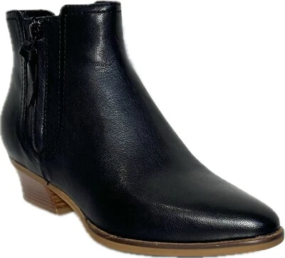 COLE HAAN Hadlyn Women's Black Leather Zip Boots, W16417 - Image 1 of 4