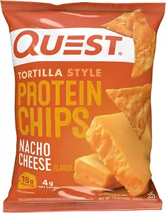 Tortilla Style Protein Chips, Low Carb, Nacho Cheese 1.1 Ounce (Pack of 12) - Picture 1 of 9
